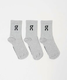 UNITED ARROWS green label relaxing 【WEB限定】＜On＞ロゴソックス ハイ 3パック ユナイテッドアローズ グリーンレーベルリラクシング 靴下・レッグウェア 靴下 グリーン グレー