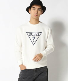 【SALE／50%OFF】GUESS (M)Triangle Logo Sweat ゲス トップス スウェット・トレーナー ネイビー ホワイト グリーン【送料無料】