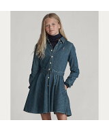POLO RALPH LAUREN (ガールズ 7才~16才)ベルテッド コットン デニム シャツドレス ラルフローレン ワンピ…