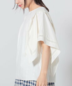 【SALE／20%OFF】BEAMS HEART WOMEN BEAMS HEART / 袖レース フレアスリーブ ブラウス ビームス ハート トップス シャツ・ブラウス ホワイト グリーン ブラック【送料無料】