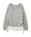 レースドッキングサイドドロストニット