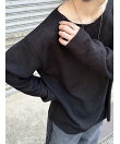 【Chikashitsu +】see-through long sleeve knit
