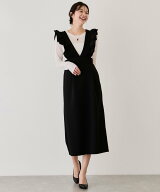 【SALE／30%OFF】JAYRO フリルサスジャンスカ ジャイロ ワンピース・ドレス ジャンパースカート ブラック…