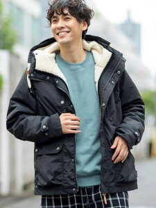 coen CORDURA(R) 撥水3WAYボアマウンテンパーカー(一部WEB限定カラー)(マウンパ/マンパ)# コーエン コート/ジャケット マウンテンパーカー ブラック グレー ベージュ ブラウン ネイビー【送料無料】