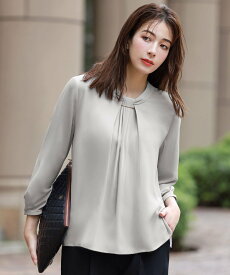 【SALE／42%OFF】Flolia ボウタイ風2wayブラウス オフィス ビジネス フォーマル セレモニー ガール トップス シャツ・ブラウス グレー【送料無料】