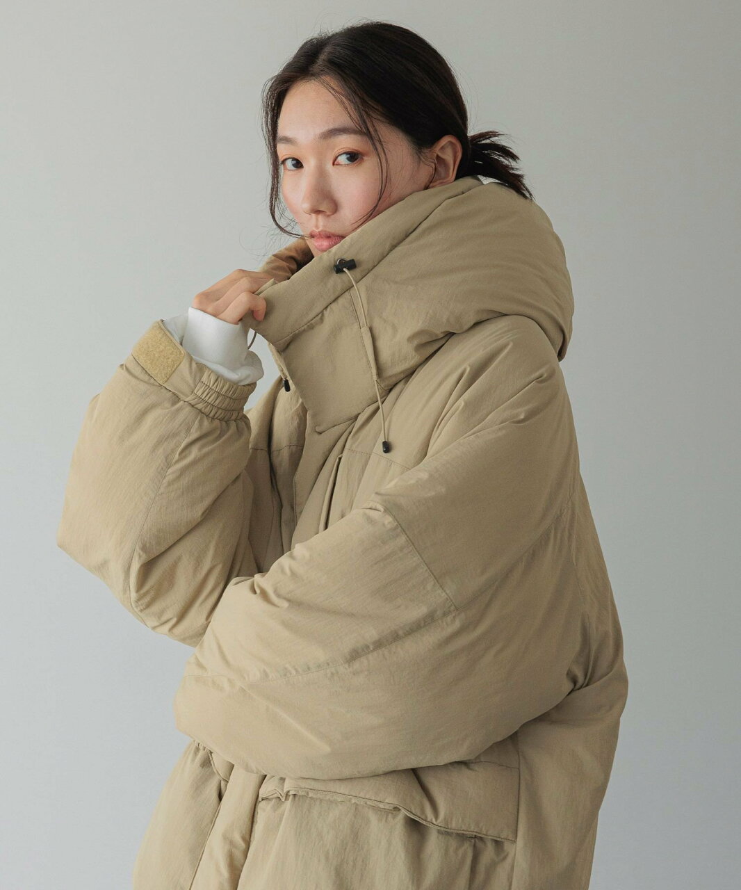 【SALE/20%OFF】LOWRYS FARM 【LFM(U)】エアサーマル2WAYパーカー ローリーズファーム ジャケット・アウター ダウンジャケット・ダウンベスト グレー ベージュ カーキグリーン【送料無料】 - メイン画像 12