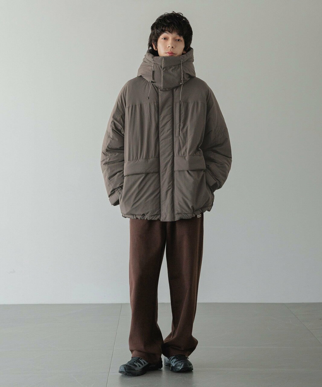 【SALE/20%OFF】LOWRYS FARM 【LFM(U)】エアサーマル2WAYパーカー ローリーズファーム ジャケット・アウター ダウンジャケット・ダウンベスト グレー ベージュ カーキグリーン【送料無料】 - メイン画像 13