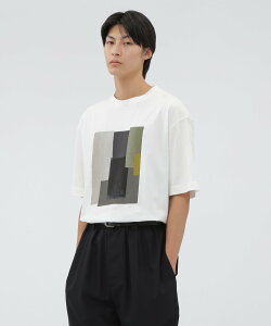 MARGARET HOWELL COLLAGE PRINT COTTON JERSEY TOP }[KbgEnEG gbvX ̑̃gbvX zCg ubNyz