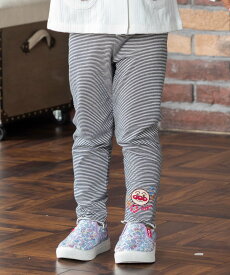 【SALE／50%OFF】ANPANMAN KIDS COLLECTION APKC/(K)アンパンマン刺繍ボーダーレギンス アンパンマンキッズコレクション 靴下・レッグウェア レギンス・スパッツ ピンク ブラック