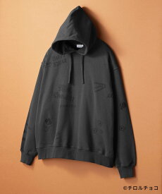 【SALE／30%OFF】LEPSIM 【チロルチョコ×LEPSIM】イラストBIGパーカー レプシィム トップス パーカー・フーディー ブラック ベージュ【送料無料】