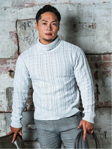 Retro Engine Retro Engine/(M)RTEG 23Cable Turtle knit �A�_���X�W���O���[ �g�b�v�X �j�b�g �z���C�g �u���b�N�y���������z