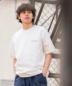 BEAMS HEART MEN 【吸水速乾】BEAMS HEART / ペールトーン ダンボール ロゴ プリント Tシャツ 24SS ビームス ハート トップス カットソー・Tシャツ ホワイト【送料無料】