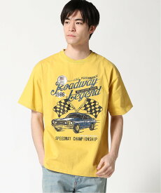 ROUGH TRADE ROUGH TRADE/(M)USAコットンROADWAYTEE サンコーバザール トップス カットソー・Tシャツ イエロー ブラック ブルー ホワイト