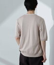 コットンライクニットカーディガン 半袖