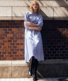 【SALE／40%OFF】組曲 コンパクトシャーティング ワンピース クミキョク ワンピース・ドレス シャツワンピース ホワイト ネイビー ブルー【送料無料】