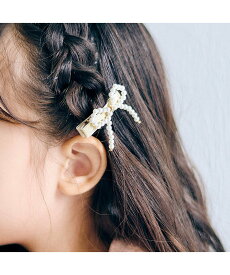 apres les cours パールリボンヘアクリップセット エフオーオンラインストア ヘアアクセサリー カチューシャ・ヘアバンド ホワイト