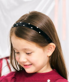 apres les cours リボン付きベロアカチューシャ エフオーオンラインストア ヘアアクセサリー カチューシャ・ヘアバンド ブラック