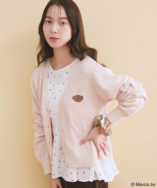 【SALE／50%OFF】earth music&ecology miffy/earth モコモコカーディガン アースミュージック&エコロジー トップス カーディガン グレー ピンク ホワイト
