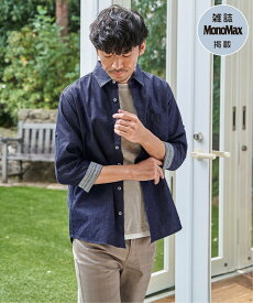 ikka 【雑誌MonoMax5月号掲載】フレンチリネンMIX袖2WAYシャツ【接触冷感】「小泉孝太郎さん着用モデル」 イッカ トップス シャツ・ブラウス グレー ホワイト ブルー グリーン オレンジ【送料無料】