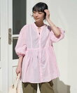 インド コットンボイル キーネック チュニックブラウス 全5色