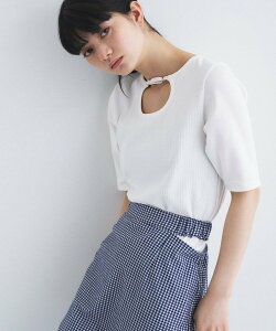 CODE A rib jersey point neck tee �R�[�h�G�[ �g�b�v�X �J�b�g�\�[�ET�V���c ���C�����b�h �C�G���[ �z���C�g �u���b�N�y���������z