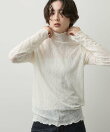 【洗える/秋のレイヤード】シュリンクレース ハイネックプルオーバー