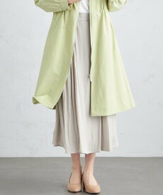 【SALE／40%OFF】Petit Honfleur ツイルギャザースカート プチオンフルール スカート その他のスカート ベージュ グリーン【送料無料】