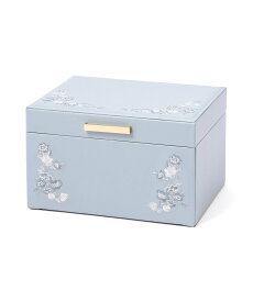 Francfranc エンブロイダリーフラワー ジュエリーボックス L ブルー フランフラン インテリア・生活雑貨 収納用品・棚・ラック ブルー【送料無料】
