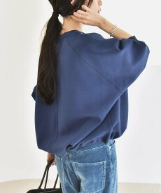 quaranciel 《一部追加予約》quaranciel:＜洗濯機可能＞ポンチ ドロスト ルーズ プルオーバー シップス トップス スウェット・トレーナー ネイビー グレー ブルー ブラウン【送料無料】