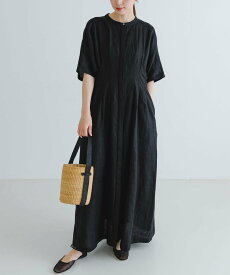 【SALE／40%OFF】URBAN RESEARCH 『2サイズ展開』タックデザインリネンワンピース アーバンリサーチ ワンピース・ドレス ワンピース ブラック ホワイト【送料無料】