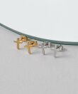 【 金属アレルギー対応 】 シンプルクロスピアス サージカルステンレス