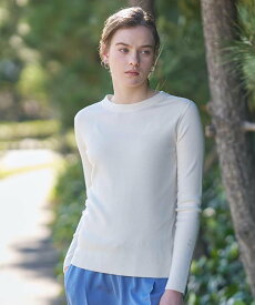 【SALE／10%OFF】DRESSTERIOR ストレッチフルニードルニット ドレステリア トップス ニット ホワイト パープル ネイビー【送料無料】