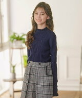 組曲 KIDS 【150-160cm】フラワードット リブニット クミキョク トップス ニット レッド ブルー グレー …