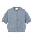 【洗える】VANDA / ラメ入りクルーネック半袖カーディガン