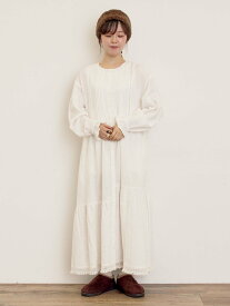 【SALE／50%OFF】Samansa Mos2 【S/Mサイズ】レースパッチワークワンピース サマンサモスモス ワンピース・ドレス ワンピース ブラウン ブラック ホワイト ブルー【送料無料】