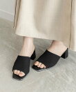 チャンキーヒールニットミュールサンダル