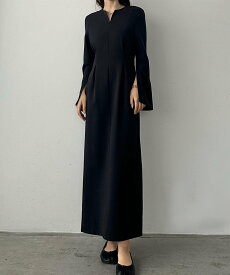 【SALE／76%OFF】JUNOAH Louere 選べるキーネックワンピース ジュノア ワンピース・ドレス シャツワンピース ホワイト ブラック グレー