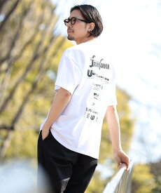 B:MING by BEAMS UNIVERSAL OVERALL * B:MING by BEAMS / 別注 Logo embroidery Print TEE 24SS ロゴ ビーミング ライフストア バイ ビームス トップス カットソー・Tシャツ ホワイト ブラック【送料無料】