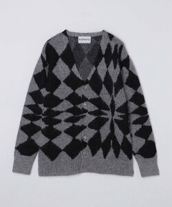 �ySALE�^50%OFF�zSHIPS MEN NOMA t.d.: JACQUARD DIAMOND CARDIGAN �V�b�v�X �g�b�v�X �J�[�f�B�K�� �u���b�N�y���������z