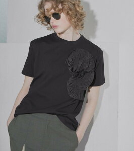 LE CIEL BLEU �t�����[T�V���c / Flower T-shirt ���V�F���u���[ �g�b�v�X �J�b�g�\�[�ET�V���c �z���C�g �u���b�N�y���������z