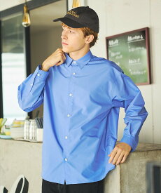 ABAHOUSE LASTWORD オーバーサイズ レギュラーカラーシャツ / イージーケア アバハウス トップス シャツ・ブラウス ブルー ホワイト【送料無料】