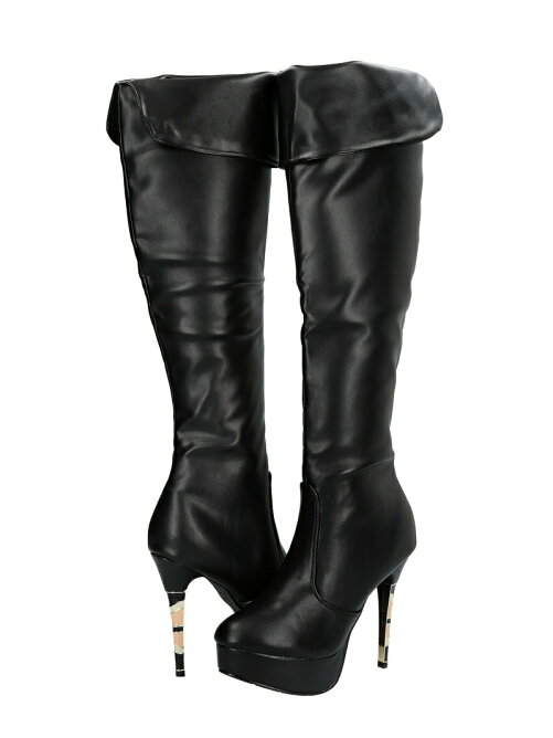 Mafmof Mafmof ブロックヒールのニーハイブーツ Rakuten Fashion