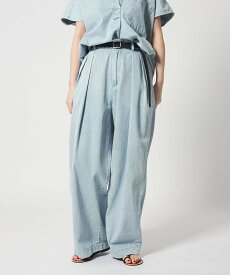 conte ＜conte＞タック デニムワイドパンツ ユナイテッドアローズ パンツ ジーンズ・デニムパンツ ブルー グレー【送料無料】