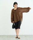 ∴【体型カバーも叶う】シアーフーディーブラウス