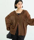 ∴【体型カバーも叶う】シアーフーディーブラウス