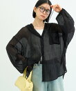 ∴【体型カバーも叶う】シアーフーディーブラウス
