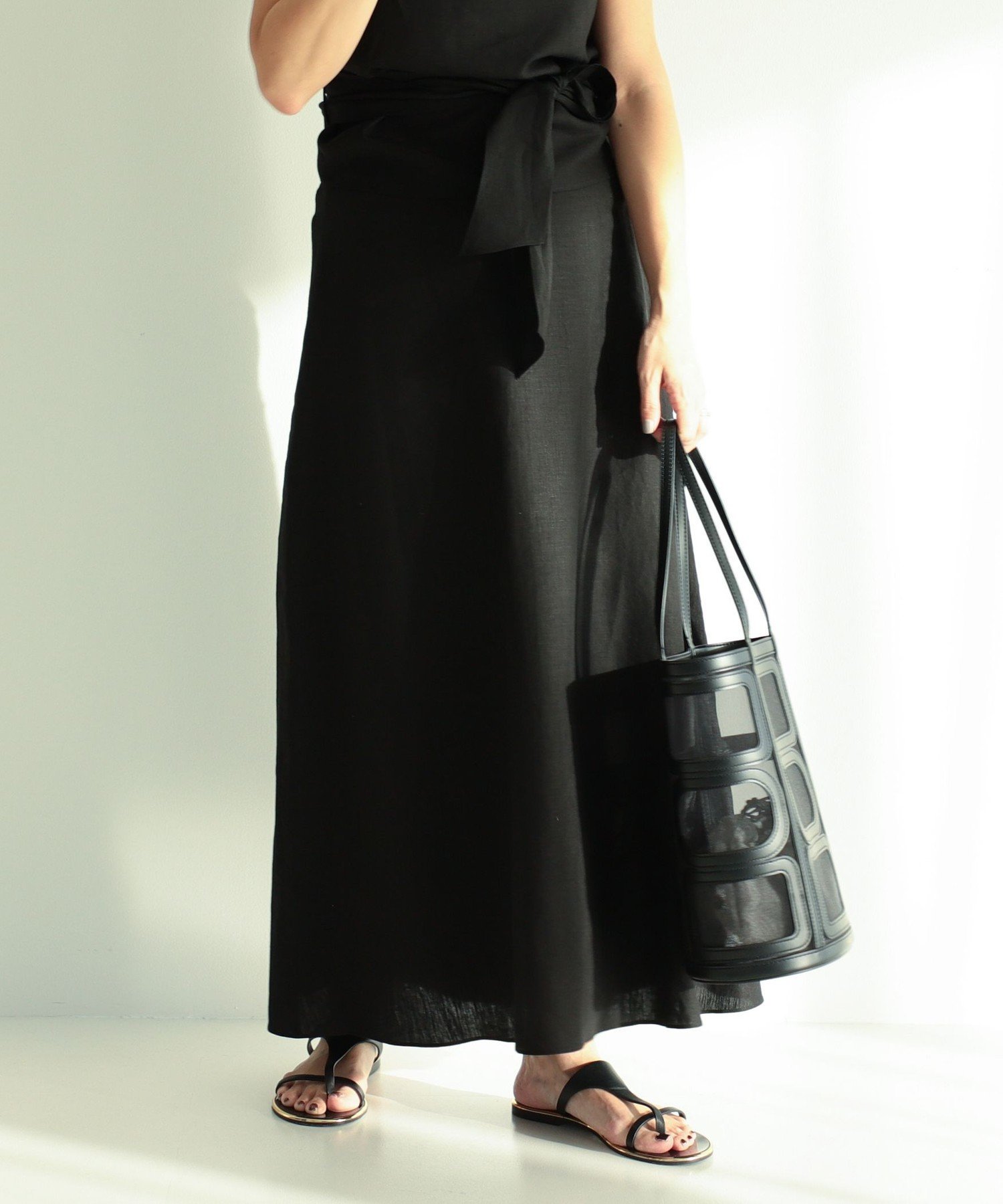 【売り切れ必須！】Demi-Luxe BEAMS / リネン シンプル ロングスカート