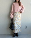 フラワージャカードナロースカート
