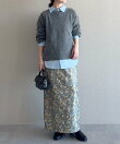 フラワージャカードナロースカート