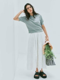 【SALE／50%OFF】Mila Owen 【ウォッシャブル】ポロニット×ワッシャーバルーンSK SETUP ミラオーウェン トップス その他のトップス グレー【送料無料】